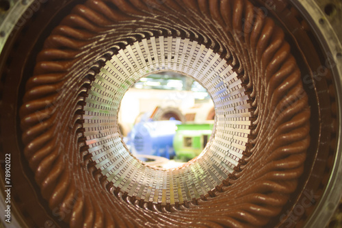 Bild auf Leinwand Stator of a big electric motor