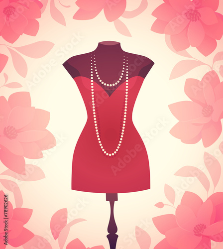 Dress model. Vector illustration