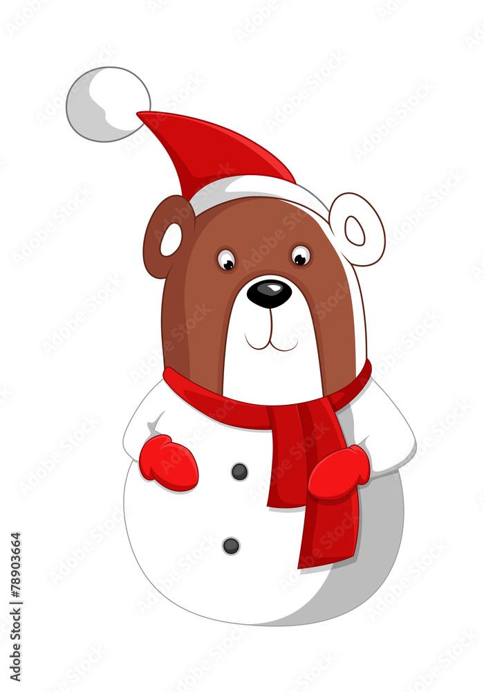 Funny Bear Santa Character Funny Bear Santa Character