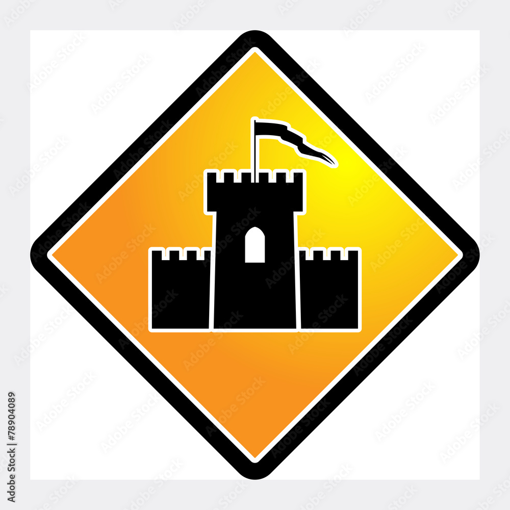 Castle icon or sign, vector