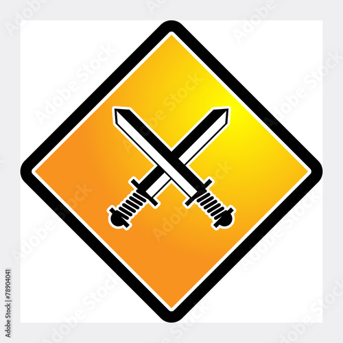 Sword icon or sign, vector