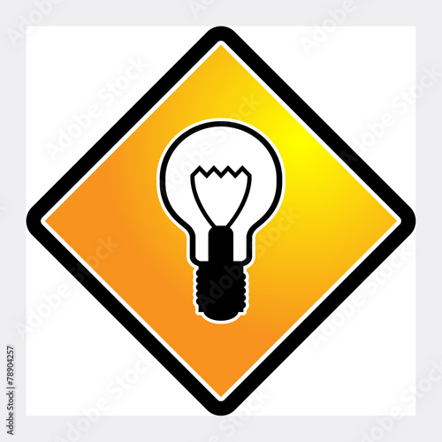Light bulb icon or sign, vector