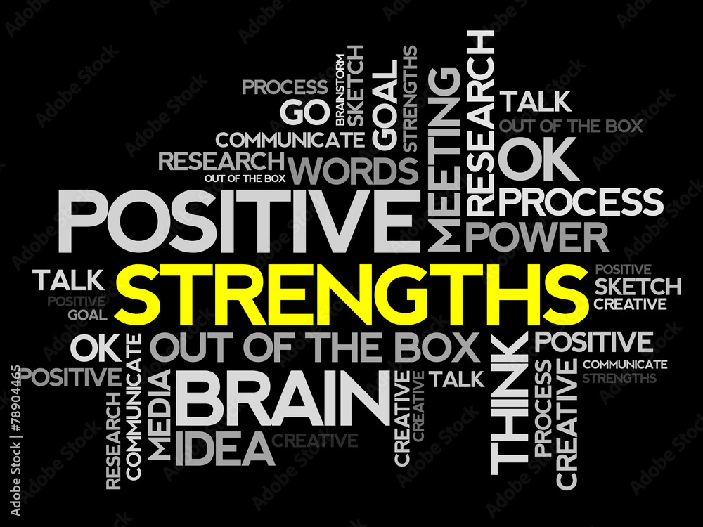 Strengths word cloud, business concept Strengths word cloud, business concept