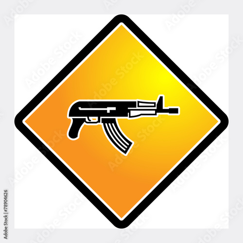 Automatic rifle sign, vector