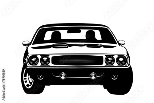 American muscle car legend silhouette