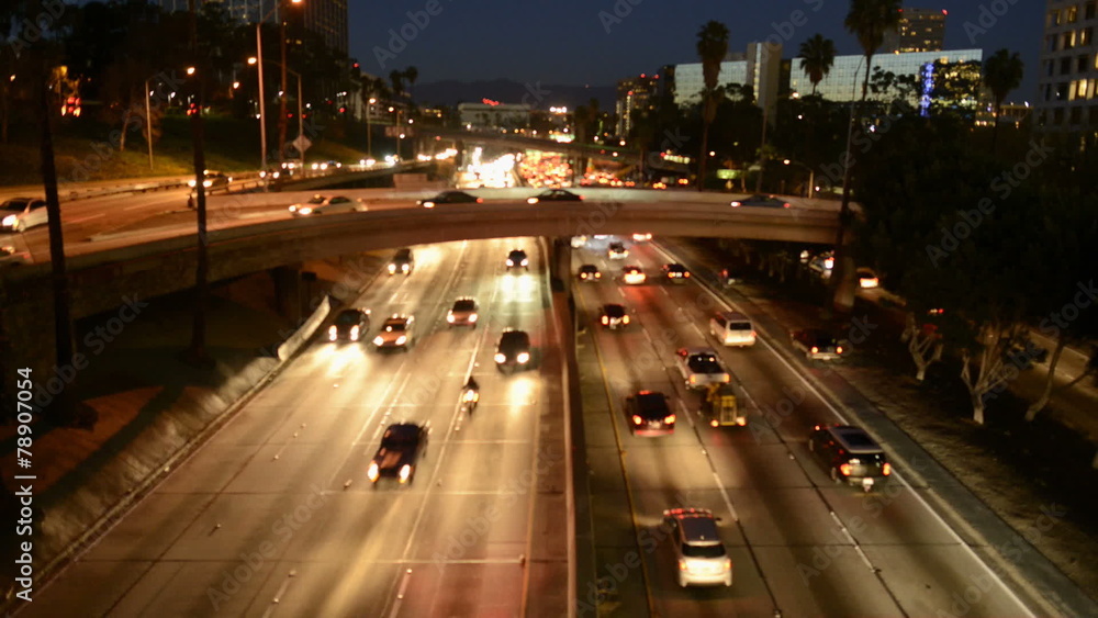 Time Lapse of Rush Hour Traffic in Downtown Los Angeles at Night Time Lapse of Rush Hour Traffic in Downtown Los Angeles at Night