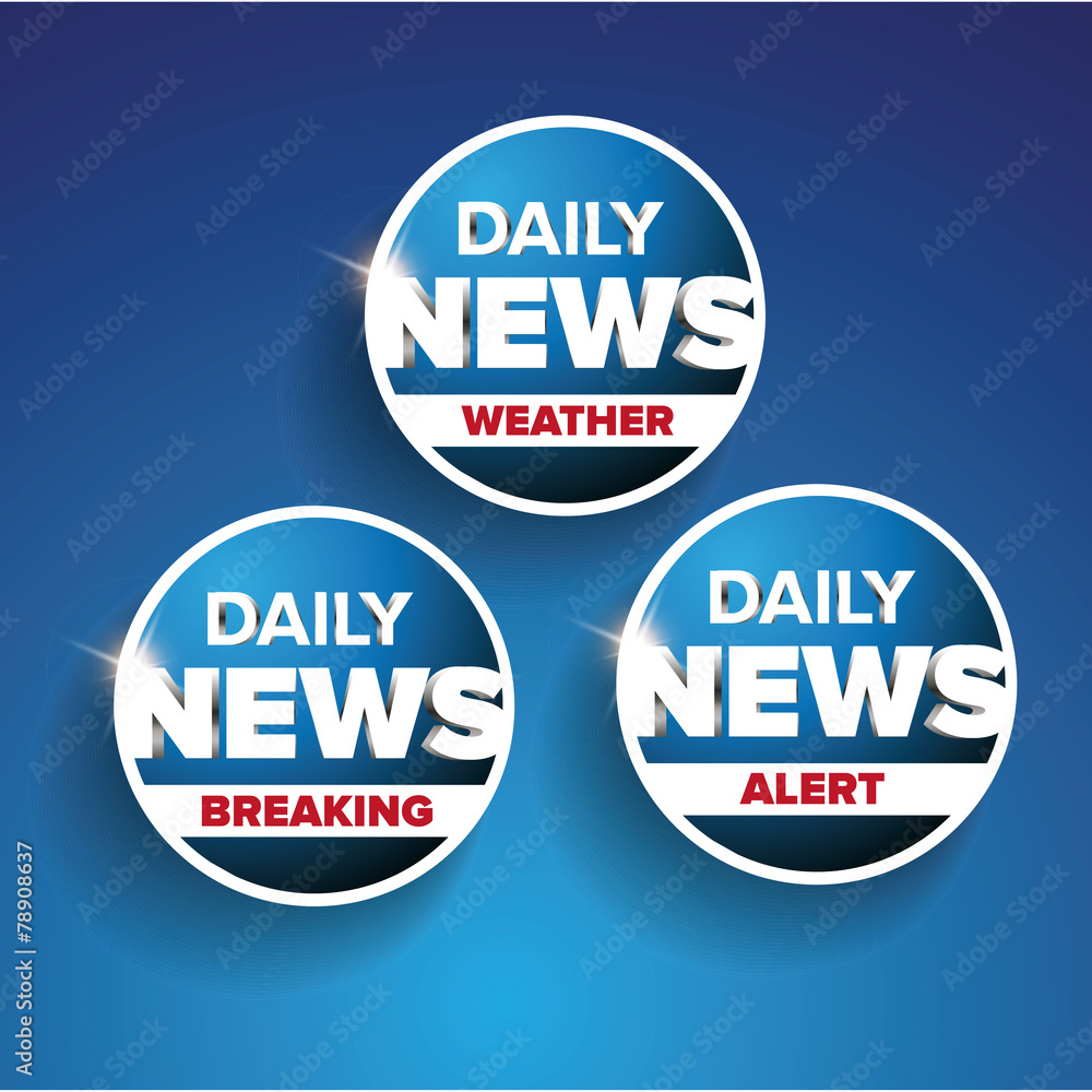 Daily news set - Weather, Breaking, Alert Daily news set - Weather, Breaking, Alert