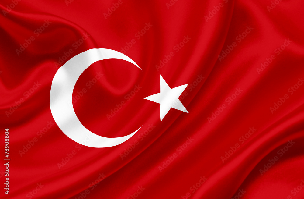 Obraz premium Turkey waving flag