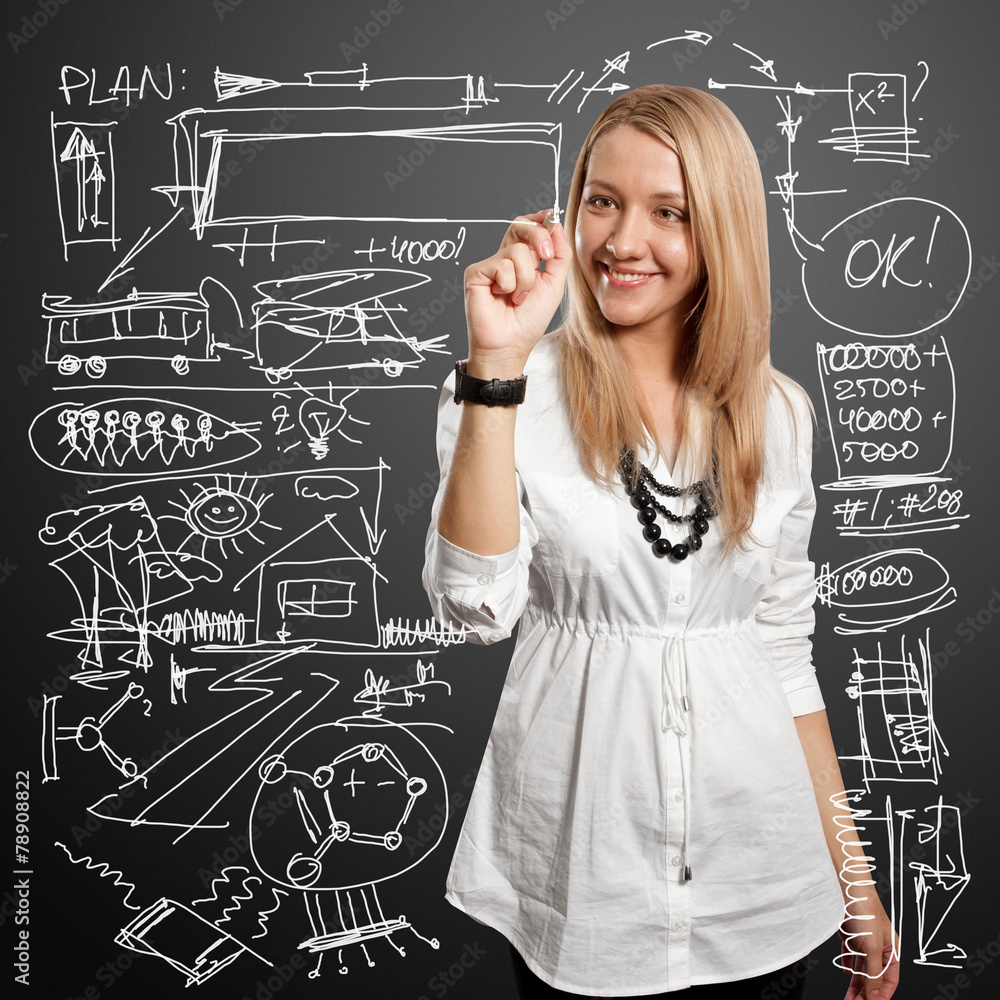 Fototapeta premium businesswoman writting something