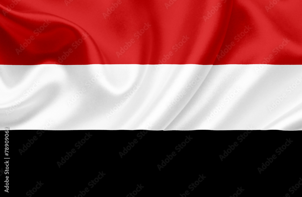 Naklejka premium Yemen waving flag