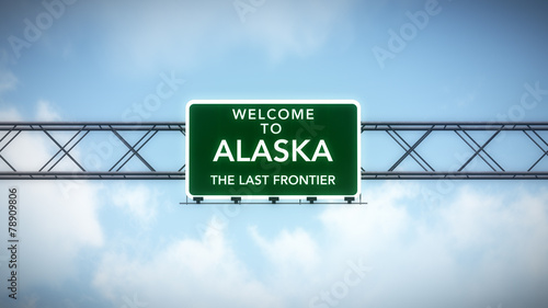Alaska USA State Welcome to Highway Road Sign