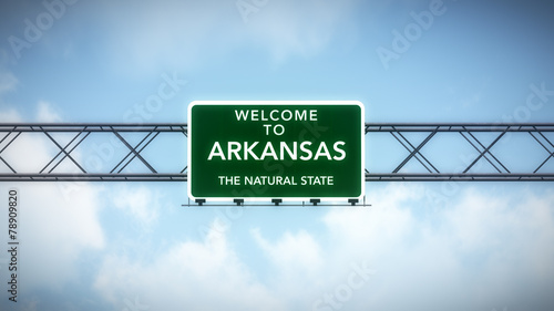 Arkansas USA State Welcome to Highway Road Sign