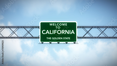 California USA State Welcome to Highway Road Sign #78909823