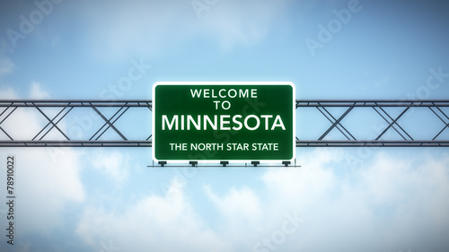 Minnesota USA State Welcome to Highway Road Sign