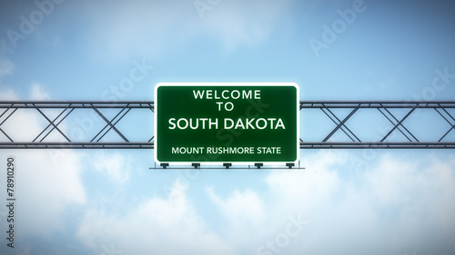 South Dakota USA State Welcome to Highway Road Sign