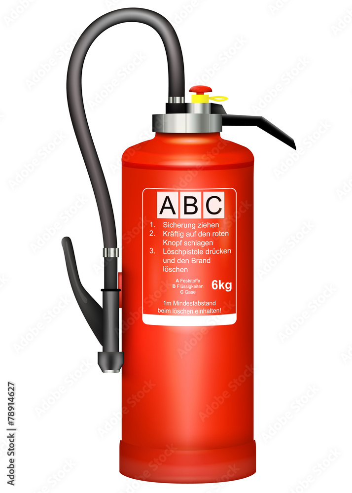 ABC Feuerlöscher isoliert vor weißen Hintergrund ABC Feuerlöscher isoliert vor weißen Hintergrund