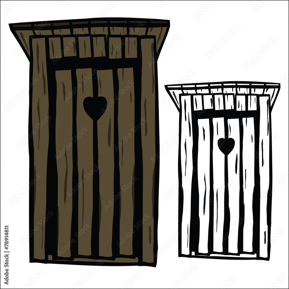 Naklejka premium Wood toilet house