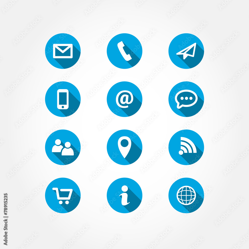 Contact Icon Shadow Set Contact Icon Shadow Set