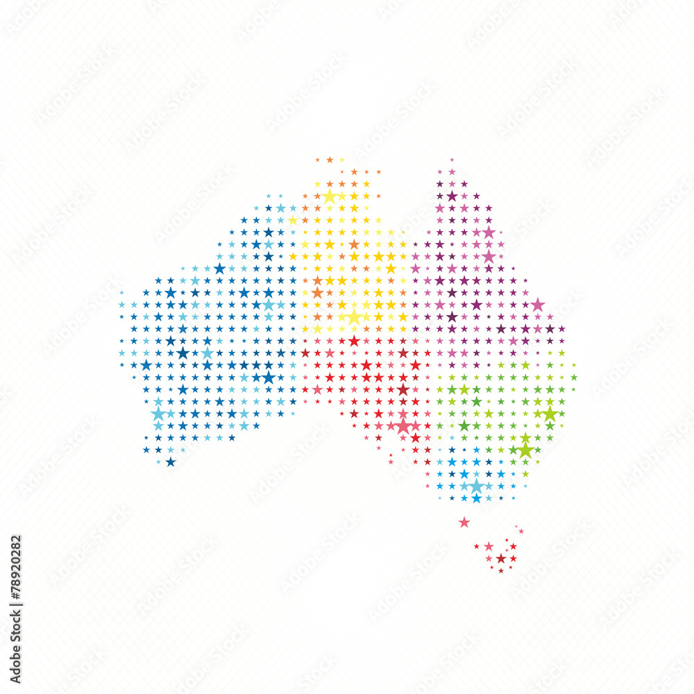 Stars Australia Map 2 Stars Australia Map 2