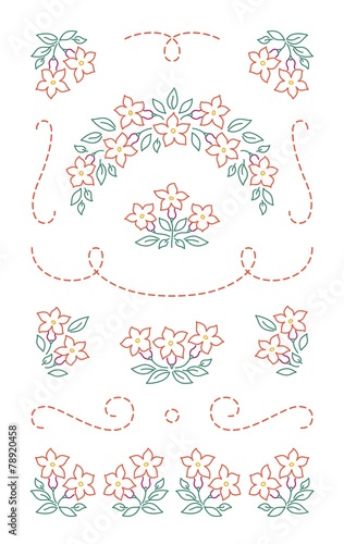 Embroidery elements - flowers