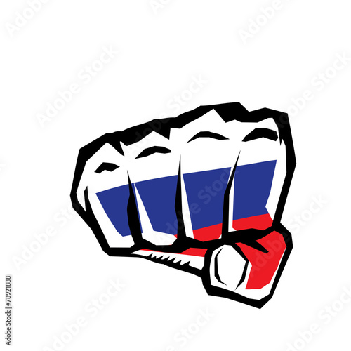 vector fist icon. fist colored in Russian flag