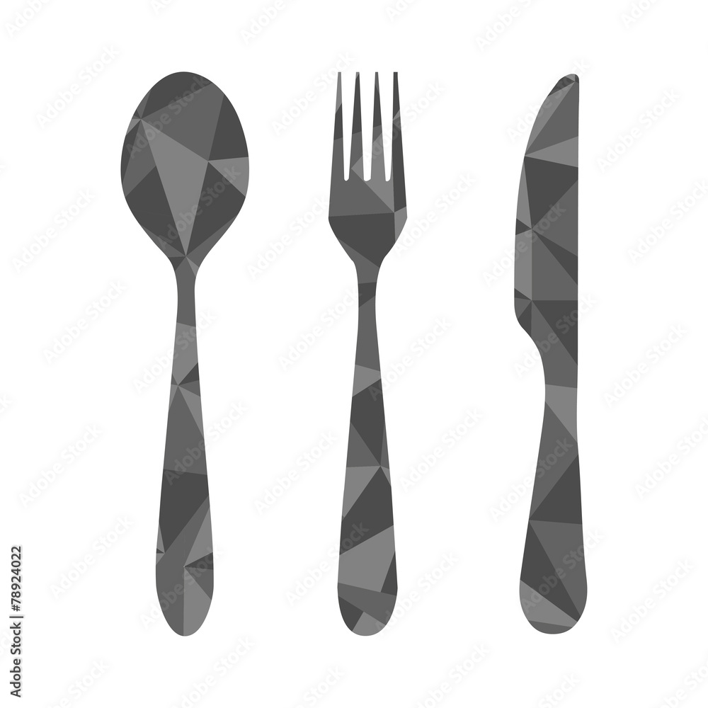 fork spoon knife geometric