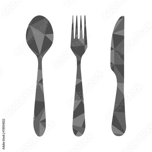 Obraz na płótnie fork spoon knife geometric w salonie