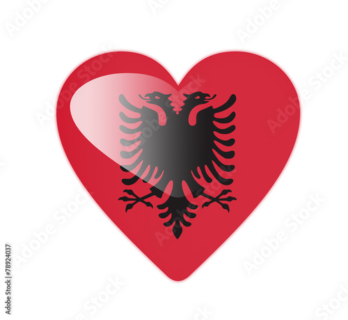 Albania 3D heart shaped flag