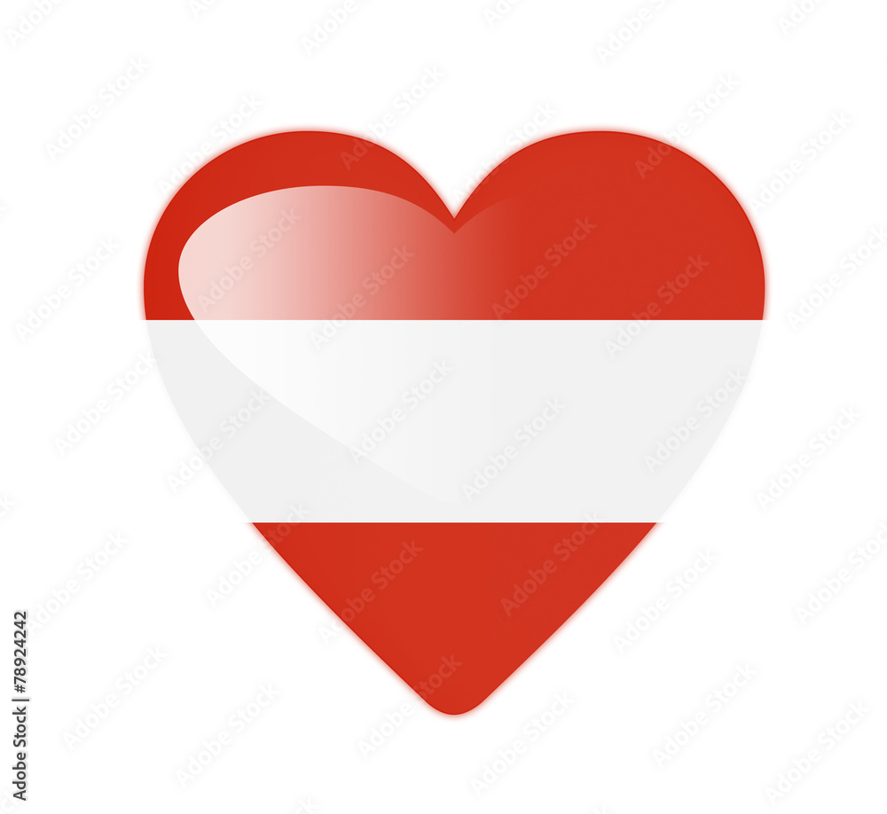 Fototapeta premium Austria 3D heart shaped flag