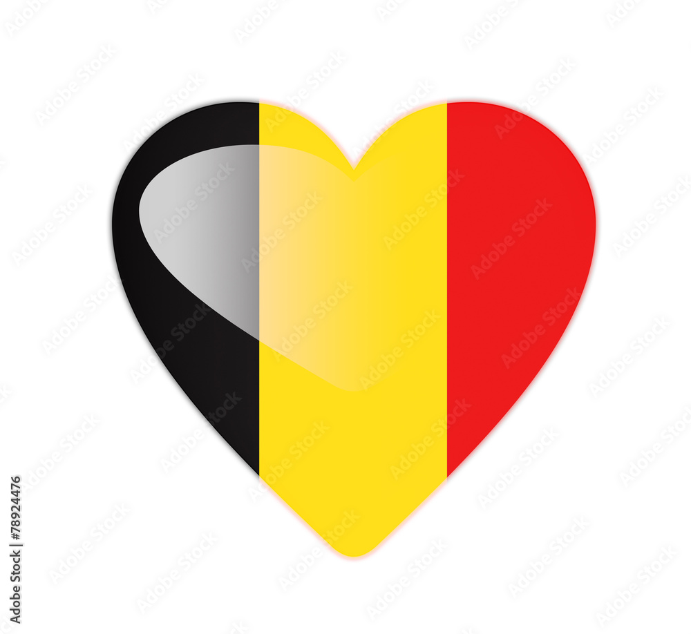 Fototapeta premium Belgium 3D heart shaped flag