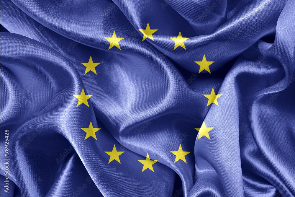 shiny fabric flags of the European Union shiny fabric flags of the European Union