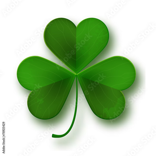 Saint Patricks Day shamrock leaf symbol isolated on white