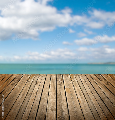 Empty wooden deck
