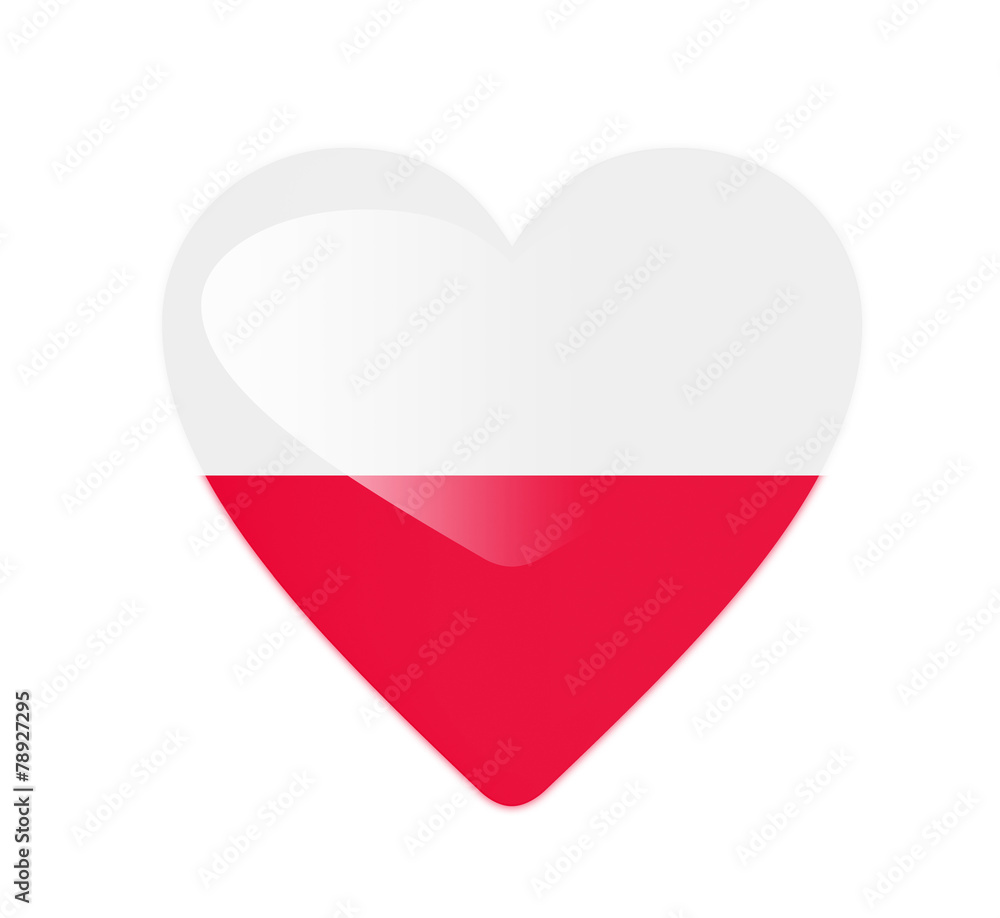 Poland 3D heart shaped flag Poland 3D heart shaped flag