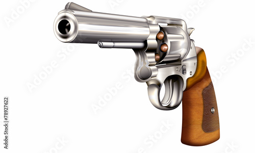 Bild auf Leinwand Revolver, Trommelrevolver freigestellt