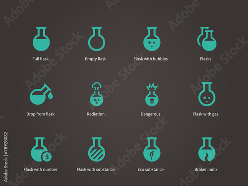 Laboratory equipment icons set.