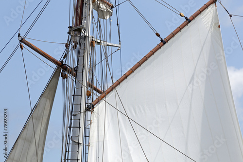 Detail der Takelage eines Segelschiffes