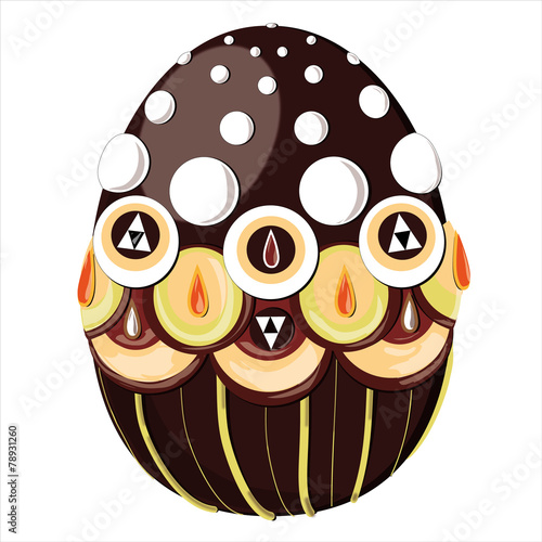 uovo di cioccolato fondente decorato