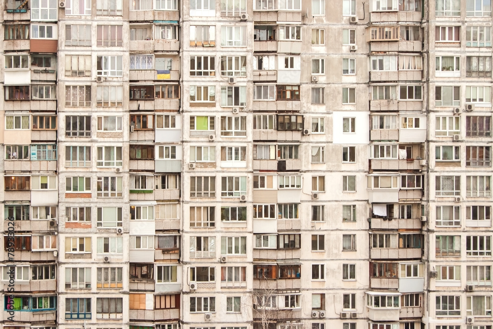 wall of apartment house