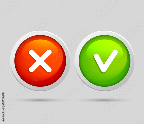 Yes and no round icons. Modern Check Mark Icons