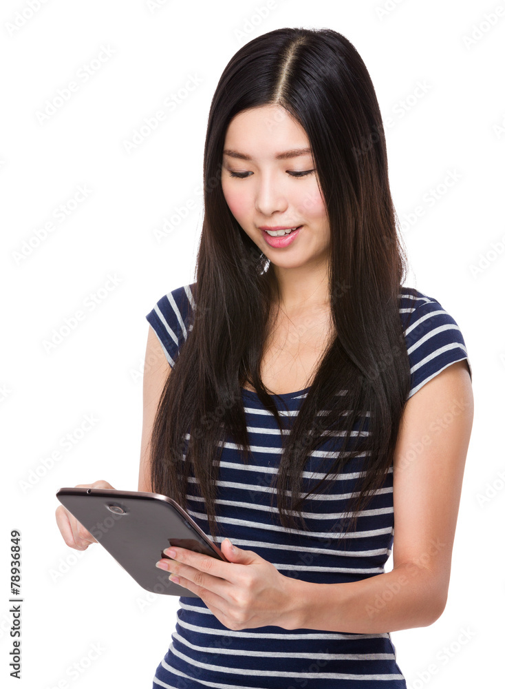 Woman use of tablet Woman use of tablet