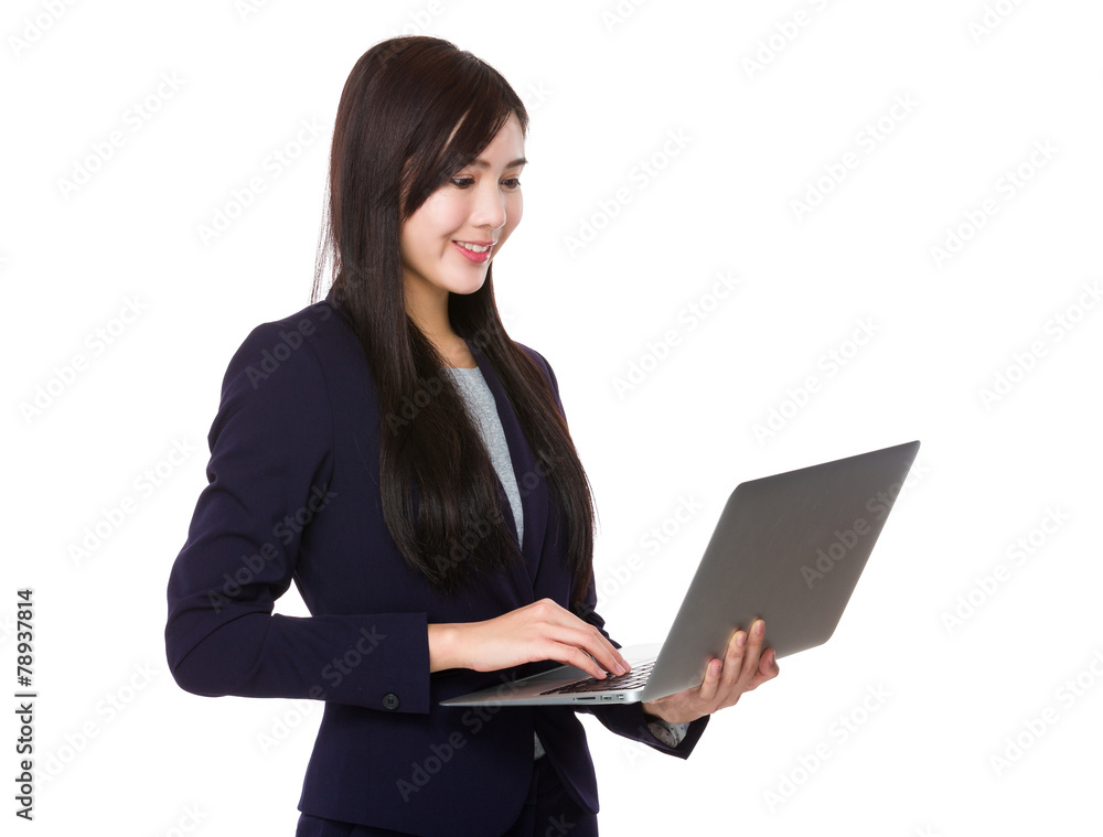 Businesswoman use of laptop Businesswoman use of laptop
