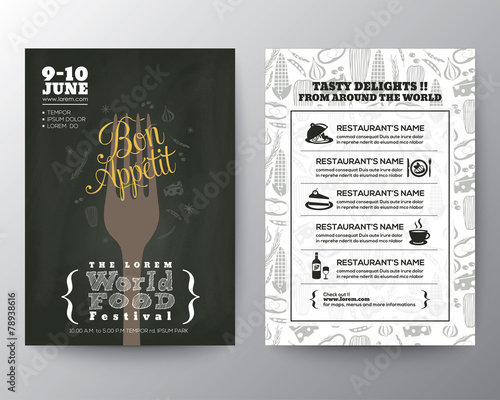 Food Festival Poster Brochure Flyer design Layout template