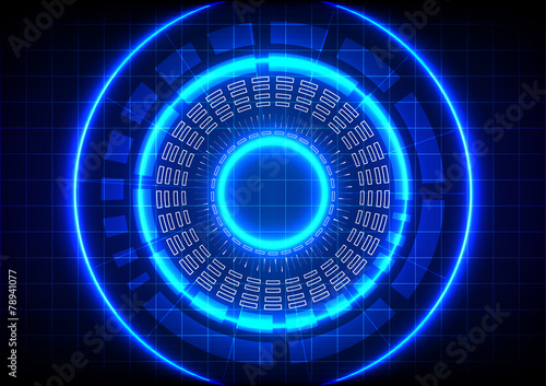 Abstract  circle technology on blue background
