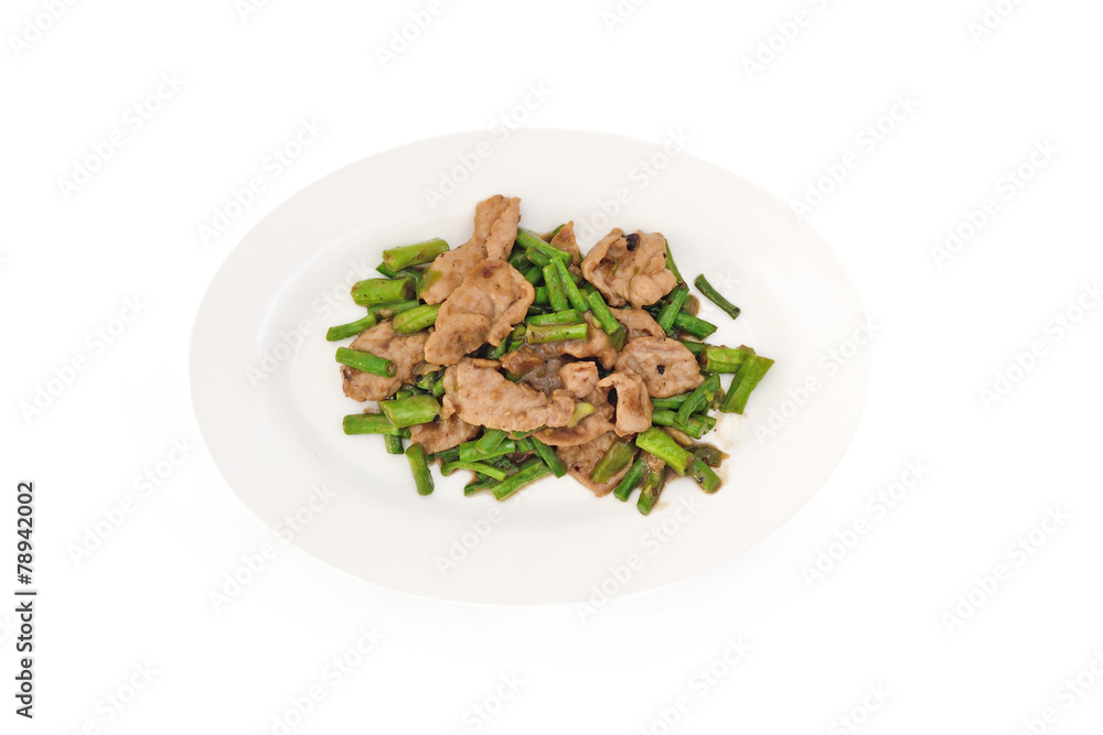 Stirfried Pork with Shrimp paste and String Beans (Thai food) Stirfried Pork with Shrimp paste and String Beans (Thai food)