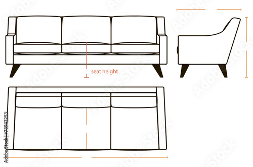 Basic dimensions of the sofa