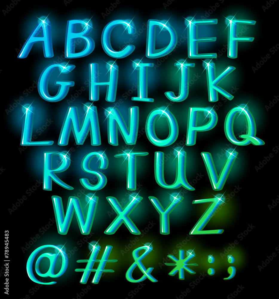 Sparkling big letters Sparkling big letters