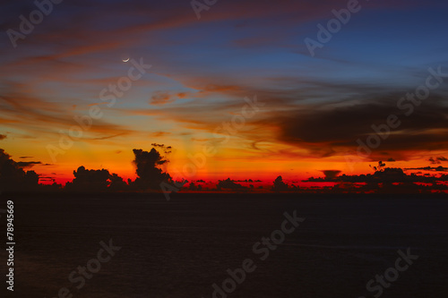 Beautiful sunset in promthep cape is a mountain of rock that ext