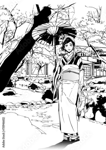 着物姿の女性 京都 Japan Kyoto Stock イラスト Adobe Stock 着物姿の女性 京都 Japan Kyoto Stock イラスト Adobe Stock