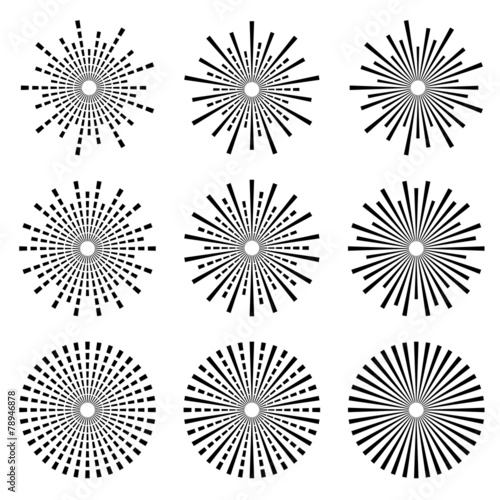 vector starbursts black symbols
